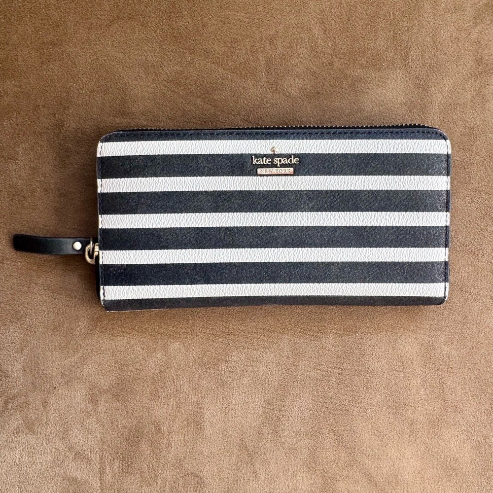 Kate Spade Monochrome Striped Wristlet
